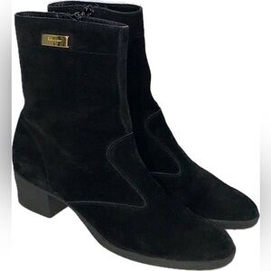 Salvatore Ferragamo Lapo Black Suede Ankle Boots 6